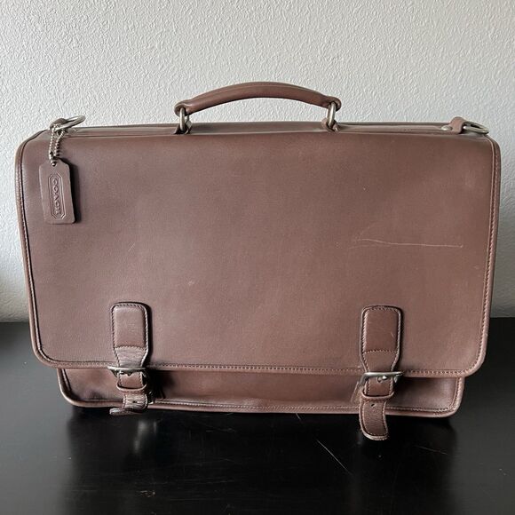 Vintage Coach Thompson Black Leather No. F8-5310 Executive Briefcase NO STRAP - Picture 1 of 11